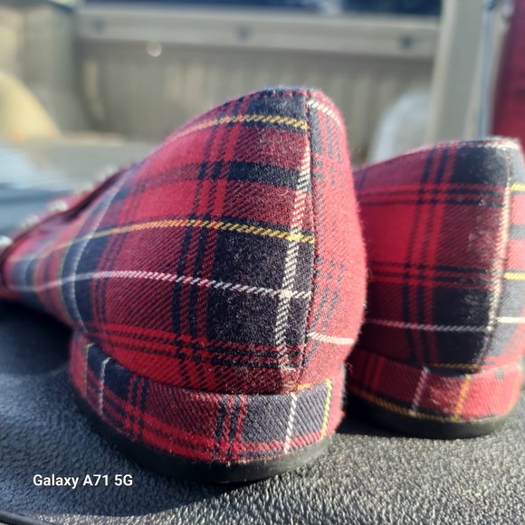 JustFab Red plaid Neve Loafers With Rivets for Trendy women 7 - Picture 6 of 6